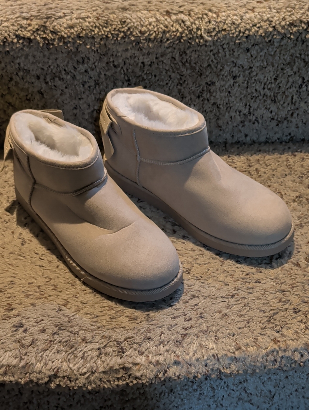 Juicy Couture Light Beige Shearling Ankle Booties